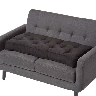 Homescapes Faux Suede 2 Seater Booster Cushion Black