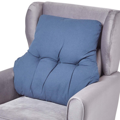 Homescapes Unisex Navy Cotton Back Support Cushion In - Image 7
