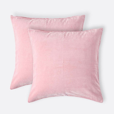 Homescapes Set Of 2 Pink Velvet Cushion Covers40 X 40 Cm from B&Q