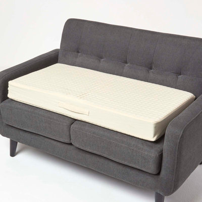 Homescapes Cotton Orthopaedic Foam 2 Seater Booster Cushion Cream