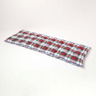 Homescapes 3 Seater Macduff Tartan Bench Cushion With 100% Cotton Cover143 X 48 Cm from B&Q