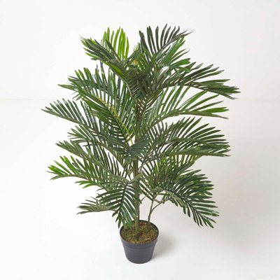 B&Q -  Artificial Green Handcrafted Multi-Stem Palm Tree In Pot120 Cm
