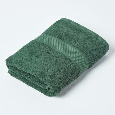 Homescapes Turkish Cotton Guest TowelDark Green from B&Q