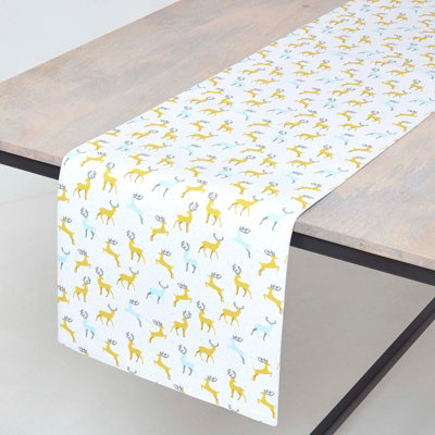 Homescapes Majestic Stag Grey Christmas Table Runner 35 X 180 Cm from B&Q