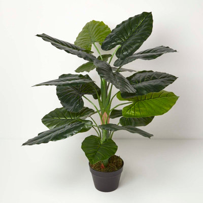 Homescapes Artificial Green Handcrafted Taro Plant In Pot90 Cm from B&Q