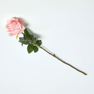 Homescapes Artificial Pink Handcrafted Rose Single Stem62 Cm from B&Q