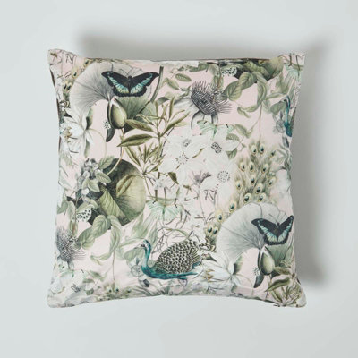 B&Q -  Floral Butterfly Garden Pink Cushion 46 X 46 Cm