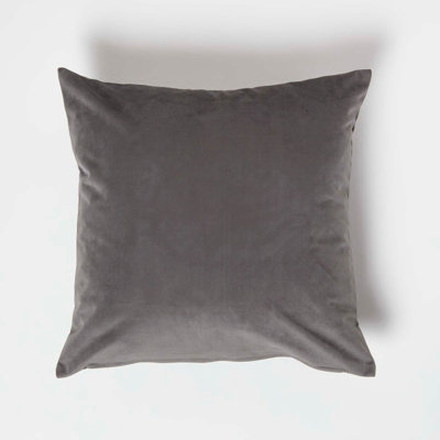 Homescapes Grey Velvet Cushion45 X 45 Cm from B&Q
