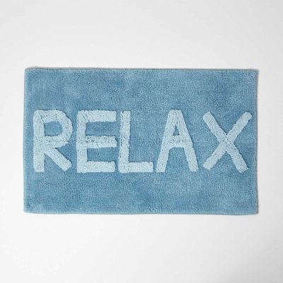 Homescapes Blue Relax Bath Mat 100% Cotton50 X 80 Cm from B&Q
