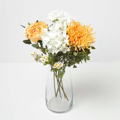 Homescapes Yellow Artificial Handcrafted Bouquet Of Perennial Phlox & Peonies, 65 Cm