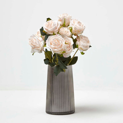 Homescapes Artificial Ivory Handcrafted Bouquet Of Roses46 Cm from B&Q
