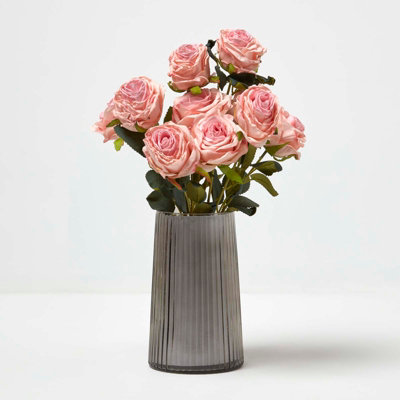 Homescapes Artificial Pink Handcrafted Bouquet Of Roses46 Cm from B&Q