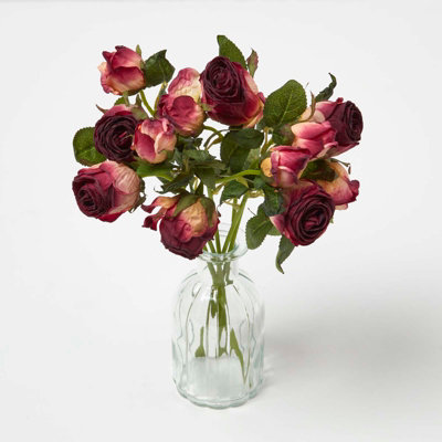 Homescapes Artificial Burgundy Handcrafted Bouquet Of Dried Roses37 Cm from B&Q