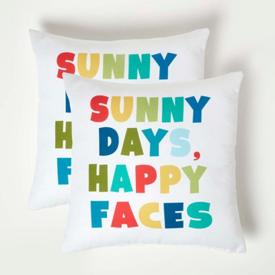 Homescapes Luxury Outdoor Cushions 2 Set, Waterproof Filled Cushions, Soft-Touch, Sunny Days, For Garden And Indoors, 45 X 45 Cm