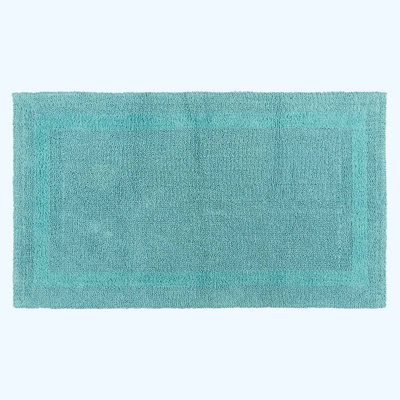 Homescapes Luxury Reversible Cotton Bath MatAqua from B&Q