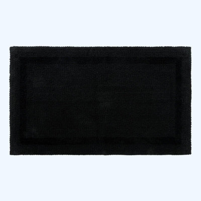 Homescapes Luxury Reversible Cotton Bath MatBlack from B&Q