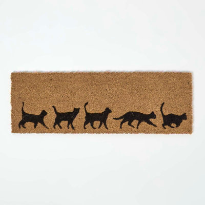 Homescapes Coir Doormat With Cat Silhouettes25 X 75 Cm from B&Q