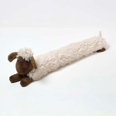 Homescapes Unisex Brown Luxury Fabric Sheep Draught Excluder In - Image 8