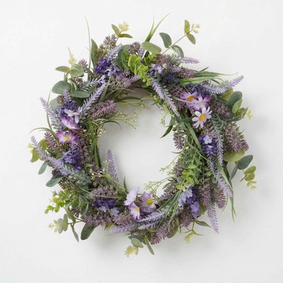 Homescapes Artificial Lavender Wreath40CmPurple from B&Q