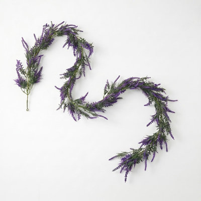 Homescapes Artificial Lavender Garland190CmPurple from B&Q