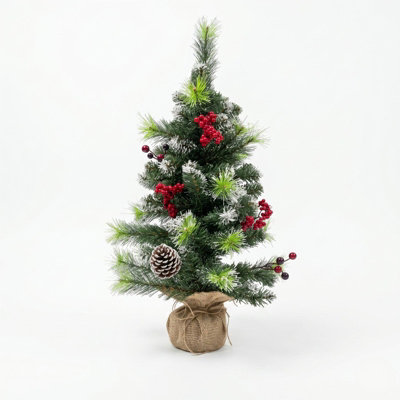 Homescapes Artificial Pinecone & Berry In Burlap60Cm from B&Q