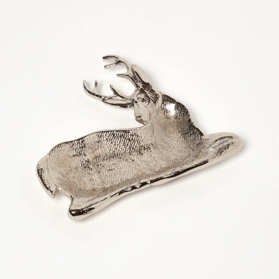 B&Q -  Silver Reindeer Decorative Tray & Bowl