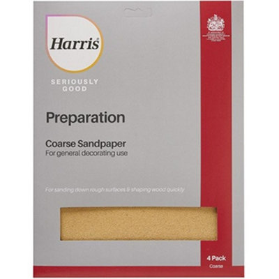 Harris Preparation  Sandpaper  Coarse 4Pk from B&Q