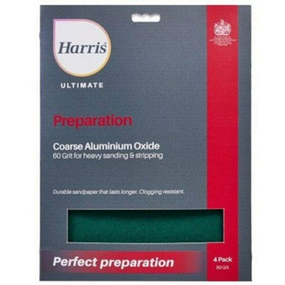 Harris Ultimate Preparation  Sand Paper  Coarse Aluminium Oxide (Pack Of 4) from B&Q