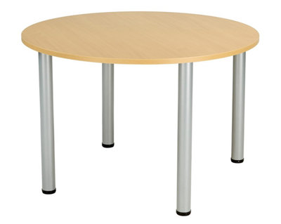 Office Hippo Circular TableSturdy & Robust Round DeskWork For Home Ideal CanteenBoardroom Or Meeting RoomVersatileOak from B&Q