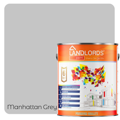Landlords PaintEggshell PaintDurableLow Sheen Interior FinishManhattan Grey1L from B&Q
