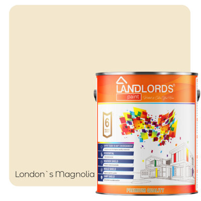Landlords PaintEggshell PaintDurableLow Sheen Interior FinishLondon's Magnolia20L from B&Q