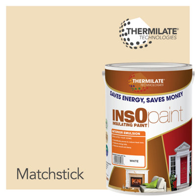 Thermilate Technologies Insopaint Interior Emulsion PaintAnti MouldInsulating & Snergy Saving For Interior Walls & CeilingsMatchstick from B&Q