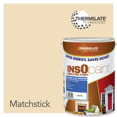 Thermilate Technologies Insopaint Kitchen & Bathroom PaintBest Anti-Mould ProtectionInsulating Walls & CeilingsMatchstick from B&Q