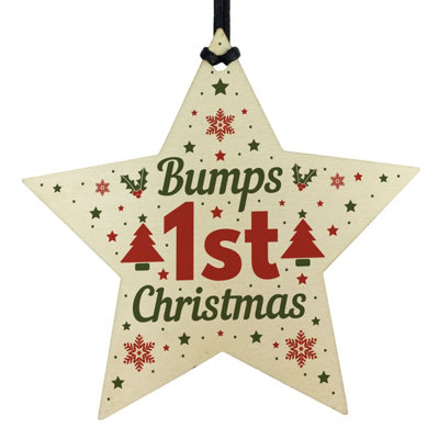 Red Ocean Baby Bumps First Christmas Tree Decorations Handmade Hanging Wooden Bauble Newborn Baby Shower Mum To Be Gift