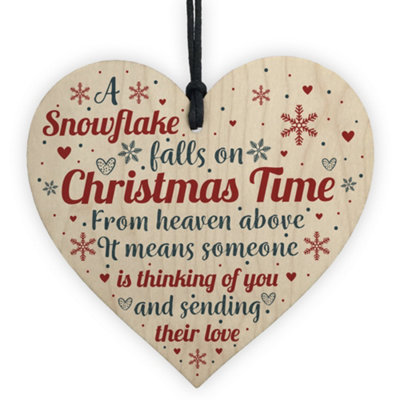 Red Ocean Mum Nan Dad Tribute Wooden Heart Memorial Christmas Tree Decoration Plaque Bauble from B&Q