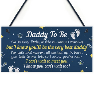 Red Ocean Daddy To Be Gifts From Bump Hanging Plaque Baby Shower Present To Dad From Baby Daughter Son Gift from B&Q