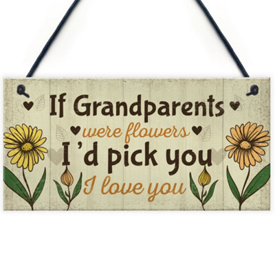 Red Ocean Cute Gifts For Nan And Grandad Hanging Sign Grandparent Plaque Keepsake Gift From Grandchildren from B&Q