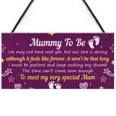 Red Ocean Mummy To Be Gifts From Bump Hanging Plaque Baby Shower Present To Mum From Baby Daughter Son Gift from B&Q