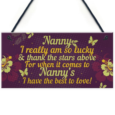 Red Ocean Handmade Plaque Gift For Nanny For Christmas Birthday Thoughtful Thank You Grandparent Gift from B&Q