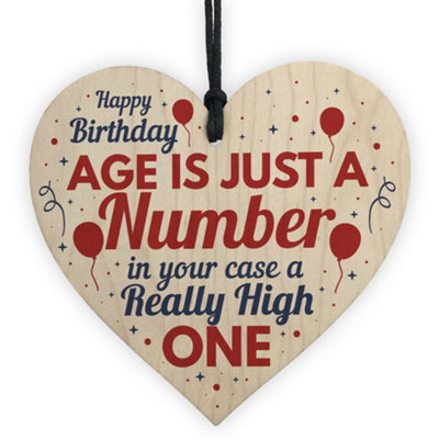 Red Ocean 30Th 40Th 50Th 60Th Birthday Gifts For Her Men Women Friends Family Brother Sister Mum Dad Hanging Wooden Heart