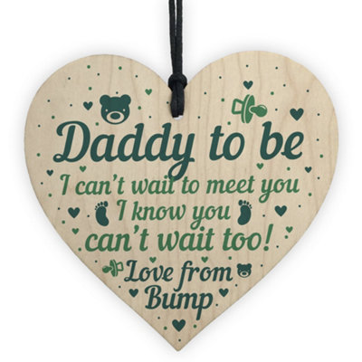 B&Q -  Daddy To Be Gifts Card From Bump Wooden Heart Daddy Christmas Presents Gifts For Dad
