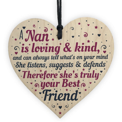 Red Ocean Gifts For Nan Birthday Christmas Wooden Heart Best Friend Gifts For Grandparent Plaque Keepsake from B&Q