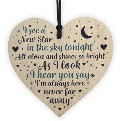 Red Ocean Mum Dad Nan Grandad Christmas Memorial Ornaments Wooden Heart Grave Plaque Gift from B&Q