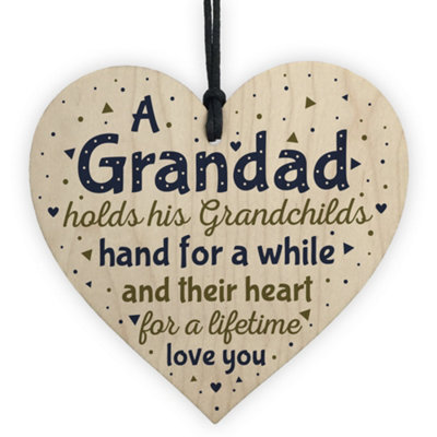 Red Ocean Grandad Ornament Keepsake Grandad Birthday Christmas Gift From Granddaughter Grandson Grandparent Plaque from B&Q