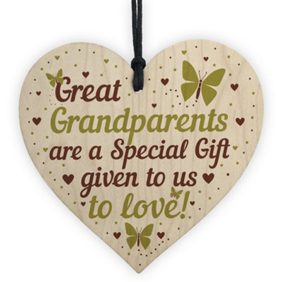 Red Ocean Great Grandparent Gifts Nan Grandad Grandma Grandpa Christmas Birthday Keepsake Heart Plaque from B&Q