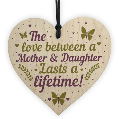 Red Ocean Mother And Daughter Gifts Ornament Wooden Heart Birthday Christmas Thank You Plaque Keepsake from B&Q