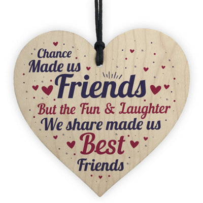 Red Ocean Chance Made Us Colleagues Heart Plaque Sign Friendship Friend Gift Thank You