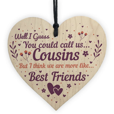 Ocean Cousin Gifts Christmas Handmade Wooden Heart Plaque Gifts For Women Boys Girls Friendship Thank You Gifts Red