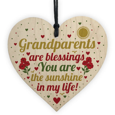 Red Ocean Gifts For Grandparents Wooden Heart Grandma Grandpa Nan Grandad Birthday Christmas from B&Q