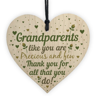 Red Ocean Grandparent Gift Keepsake Wooden Heart Birthday Christmas Gift For Nan Grandad Grandma Grandpa from B&Q